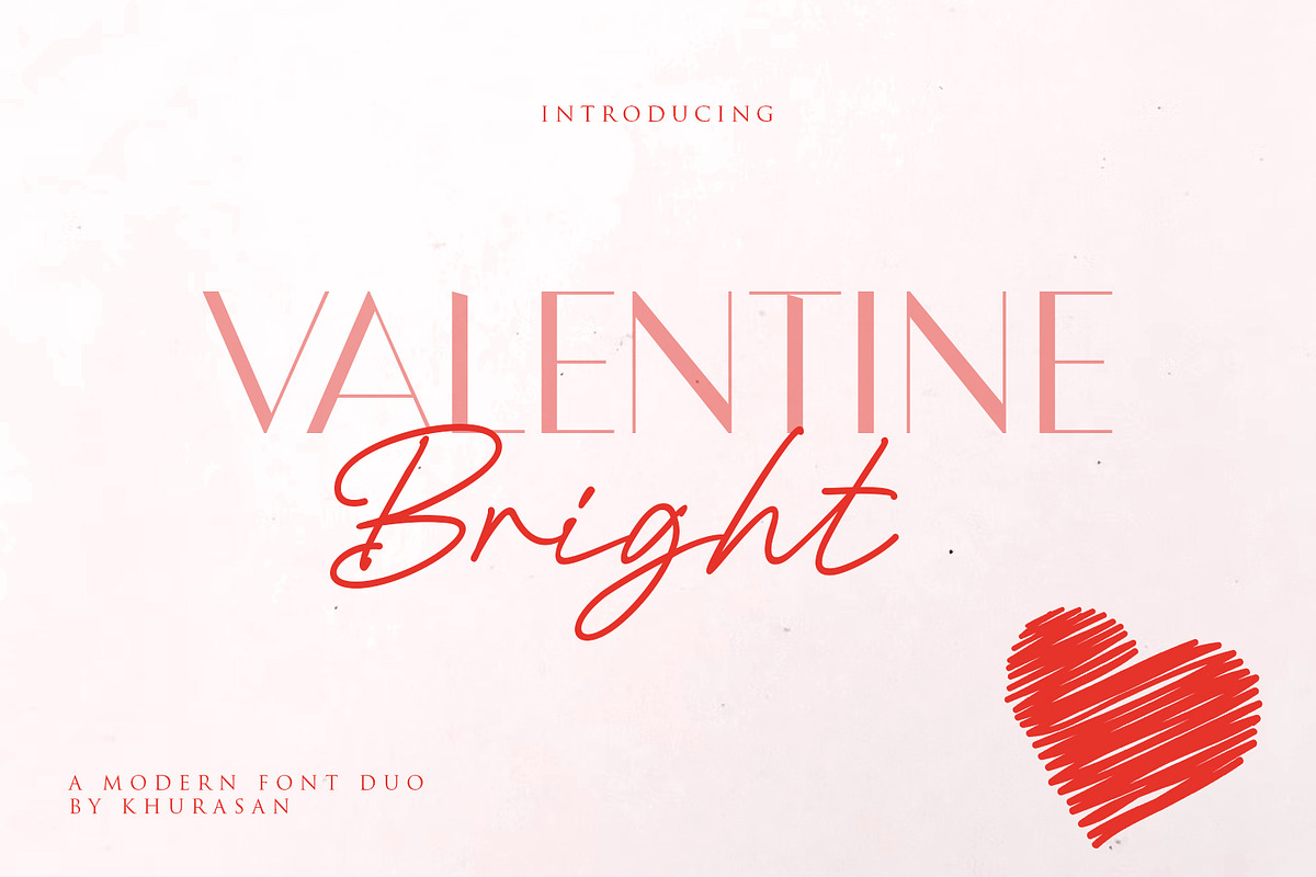 Valentine Bright Font Duo, a Script Font by khurasan (Photo 1 of 7)