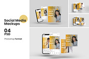 Social Media Post Mockup, an iPhone Mockup by Getdesign (Thumbnail 1 of 5)