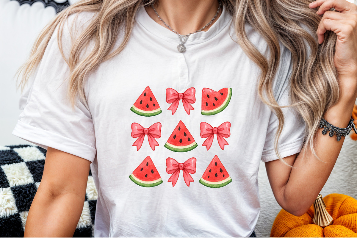 Coquette Watermelon Bows Summer PNG, an Illustration by Sublimation Artist (Photo 2 of 9)