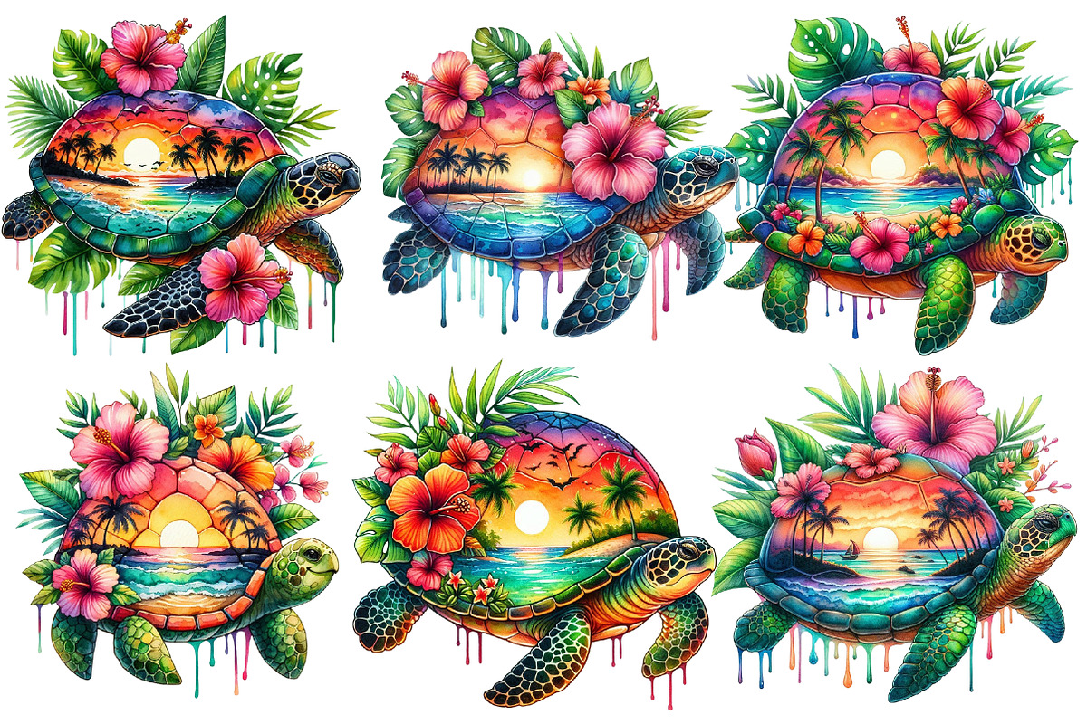Sunset Sea Turtle Sublimation, an Animal Illustration by Designworld (Photo 4 of 7)