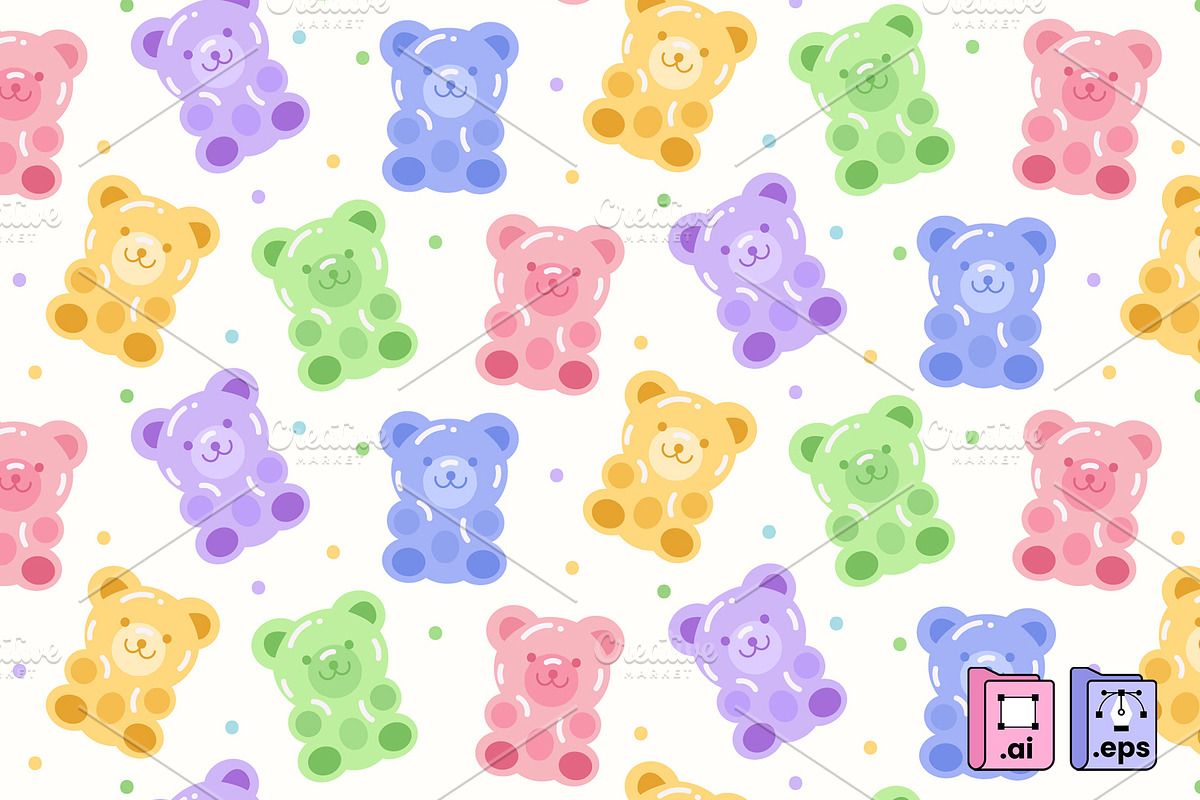 Flat Cat Pastel Color Pattern, a Pattern Graphic by MISS CHATZ (Photo 1 of 3)