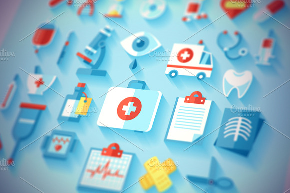 Flat Medical Icons Set