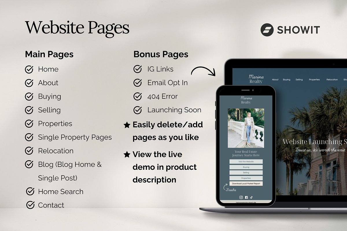 Real Estate Website Template Showit, a Templates & Theme by Warmsoulgallery (Photo 10 of 11)