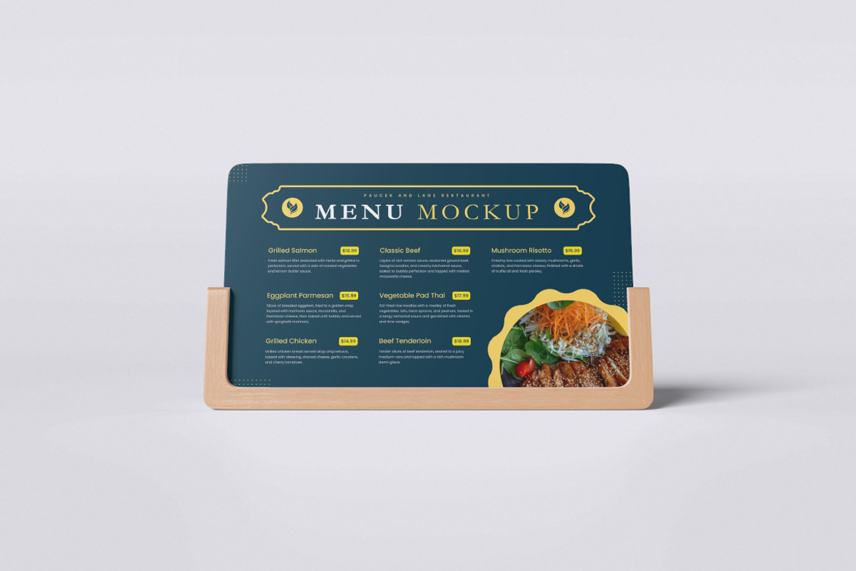 Menu Mockup, an Advertising Mockup by Pikachudesign (Photo 5 of 5)