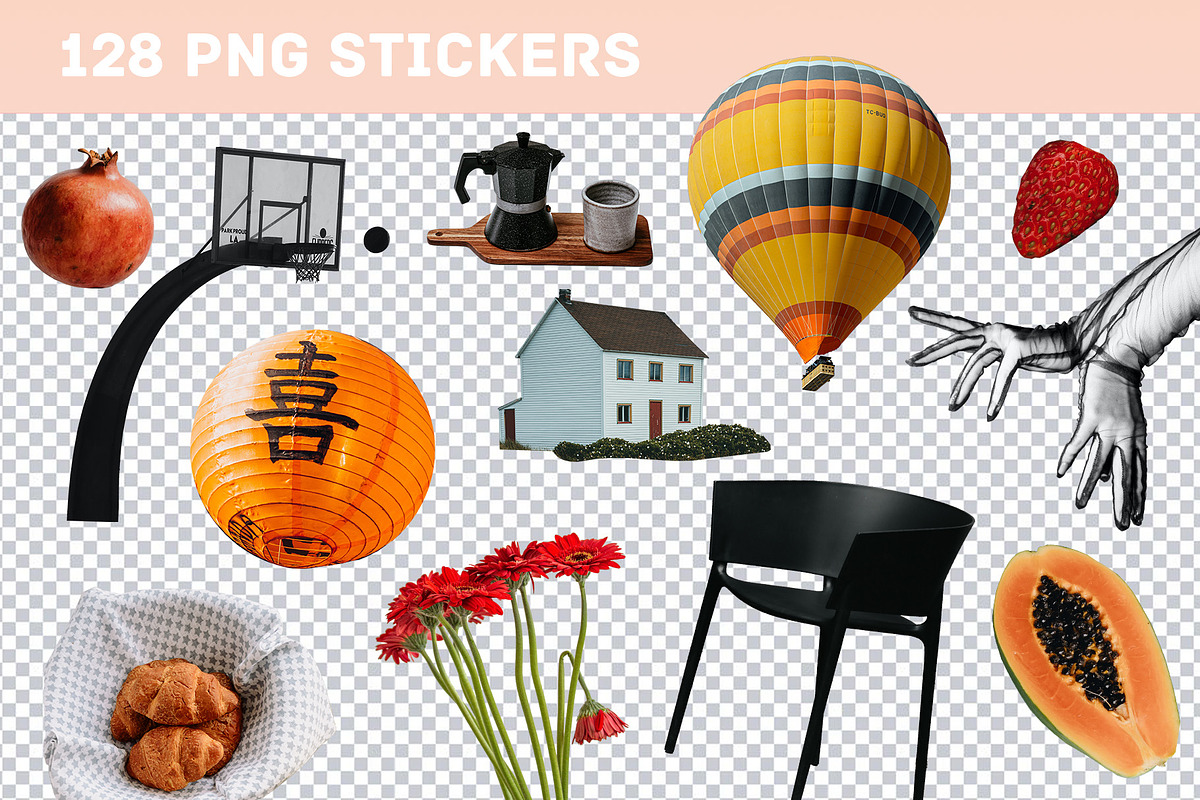 128 Collage Stickers, an Object Graphic by Kristina Dubnovitskaya (Photo 2 of 4)