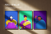 8 Textured ASIAN Women Illustrations, a Person Illustration by artdeone (Thumbnail 4 of 6)