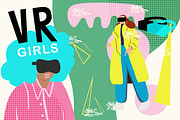 VR GIRLS WOMEN IN TECH ILLUSTRATIONS, a Technology Illustration by Jill Adams (Thumbnail 1 of 11)