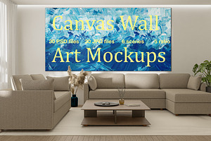 Set of  Canvas Wall Art Mockups