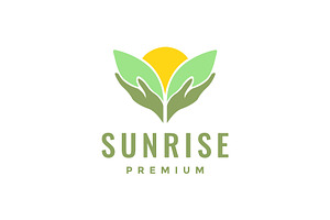 cupped hands leaves nature logo, a Branding & Logo Template by devastd