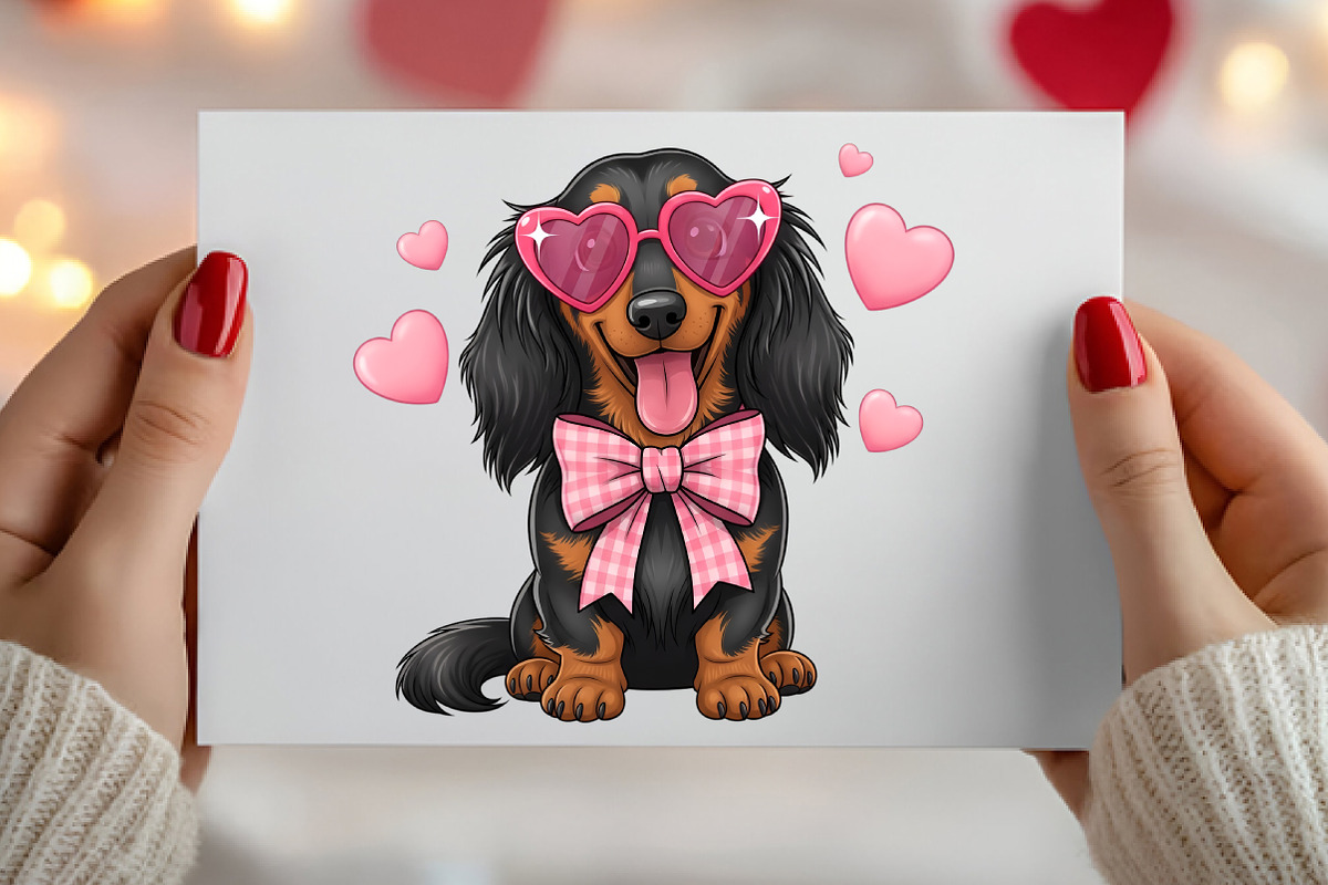 Valentine Dachshund PNG, an Illustration by Canvas Craft (Photo 4 of 6)