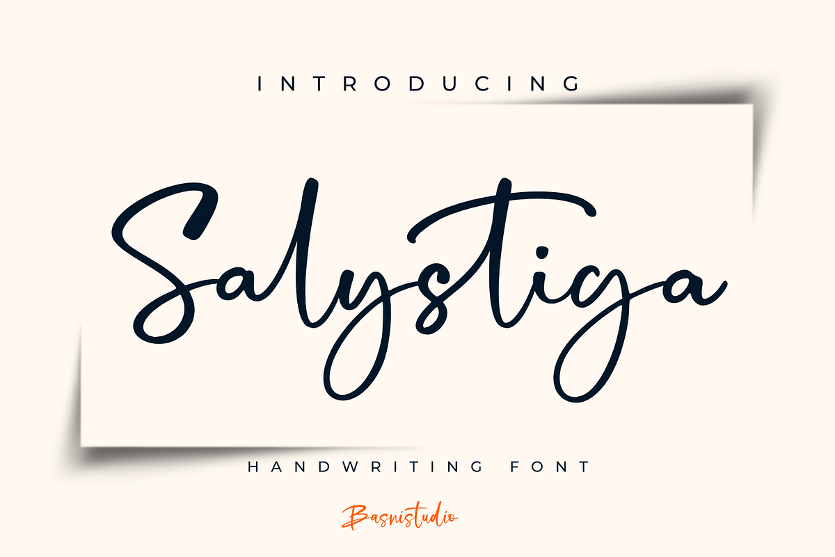 Salystiga Handwritten Font, a Handwritten Font by Basnistudio (Photo 1 of 9)