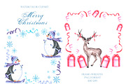 Winter adventures watercolor set., a Seasonal Illustration by SabinaWatercolorArt (Thumbnail 9 of 17)