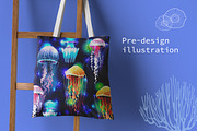 Underwater Jellyfish, an Illustration by ViktoriaARTprint (Thumbnail 7 of 9)