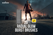 Radial Glow Burst Photoshop Brushes, a Brush Add-On by Walllow Creatives (Thumbnail 2 of 3)