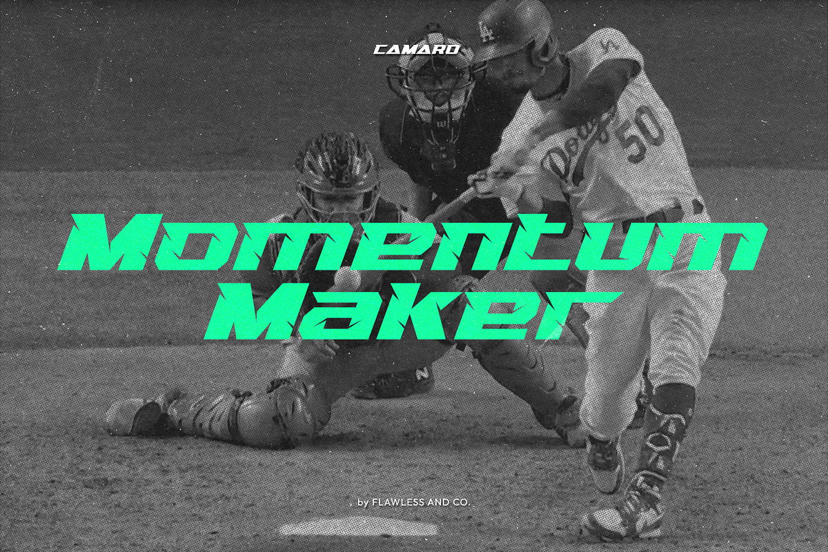 Camaro - Racing Display Font, a Handwritten Font by Flawless And Co (Photo 3 of 9)
