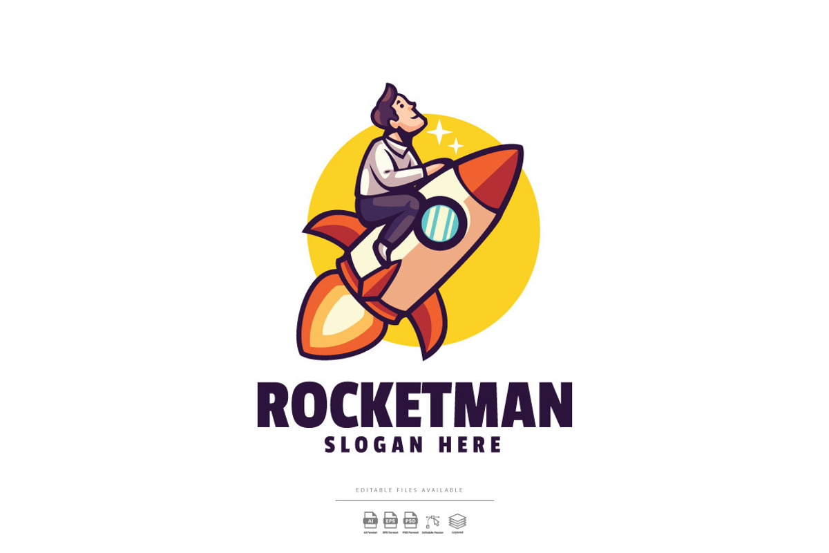 Rocket Man Mascot Logo, a Branding & Logo Template by Ary_ngeblur
