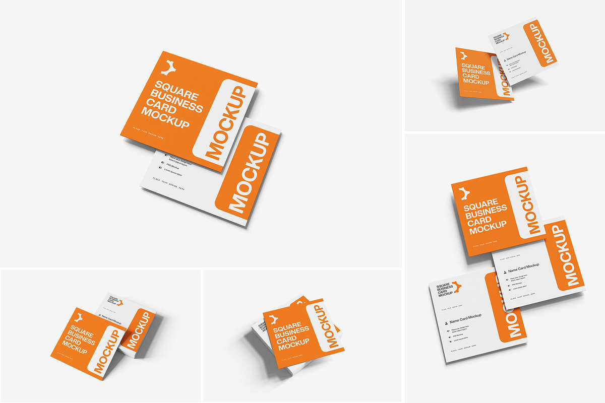 Square Business Card Mockup, a Product Mockup by Indah (Photo 1 of 5)