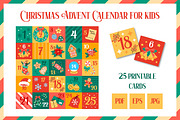 Christmas Advent Calendar Printable, a Seasonal Illustration by AnnaViolet_store (Thumbnail 1 of 3)
