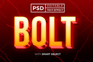 BOLT TEXT EFFECT MOCKUP TEMPLATE