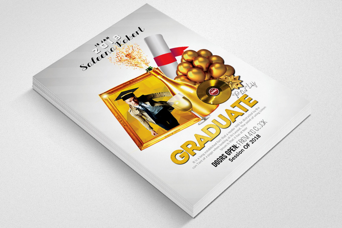 Graduate Party Flyer Template, a Flyer Template by Business Flyers (Photo 2 of 3)
