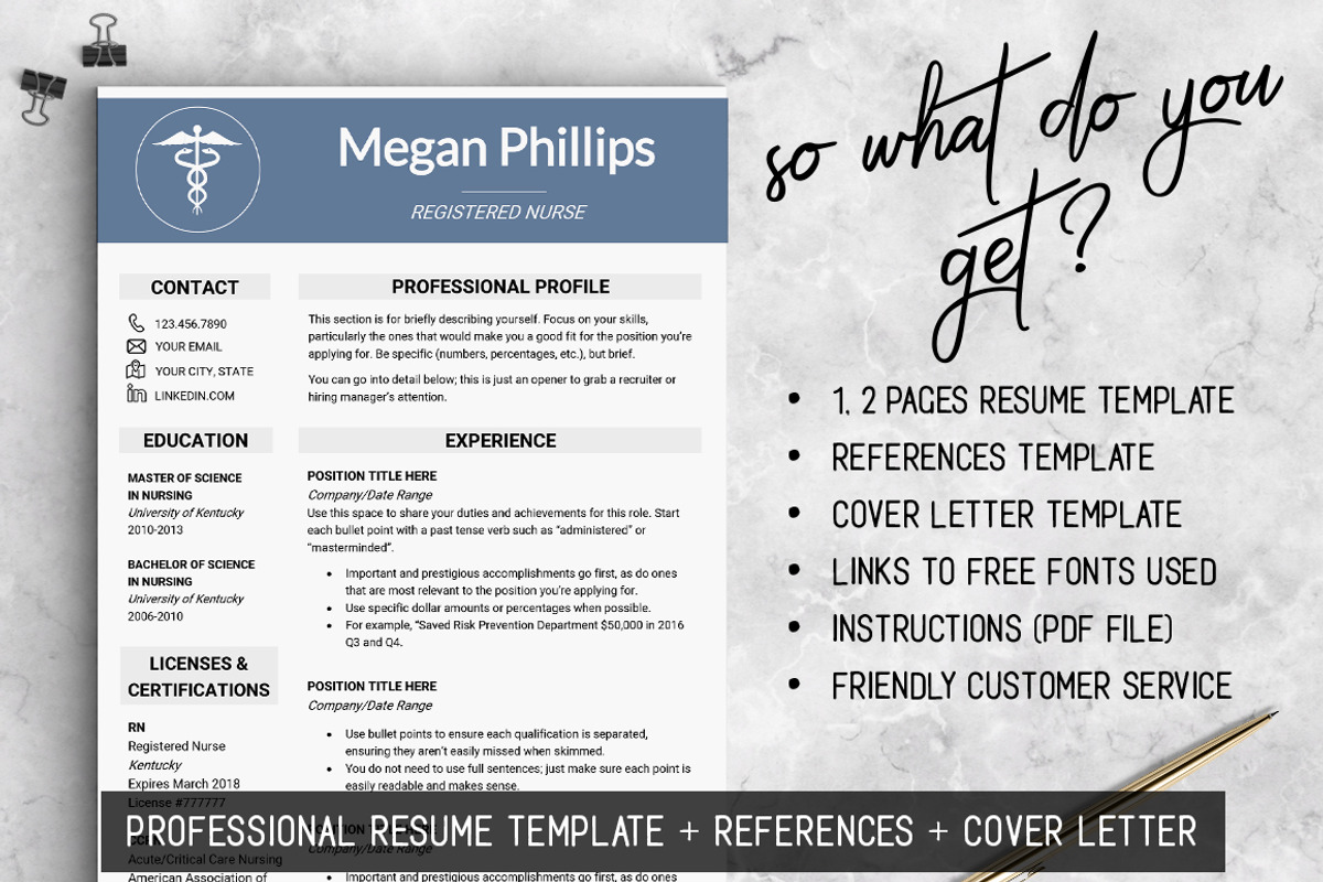 Medical Resume Template //, a Resume Template by LevelUpResume (Photo 3 of 5)