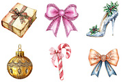 Coquette Gilter Christmas Clipart, an Illustration by DreamArtGraphic (Thumbnail 3 of 5)