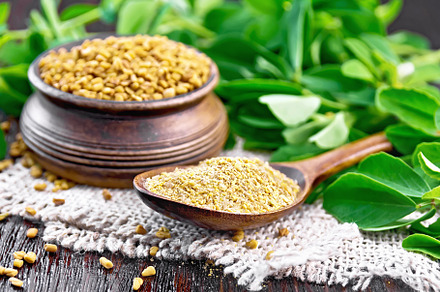 Fenugreek in spoon and bowl stock photo containing food and fenugreek, a Food & Drink Photo by rezkrr