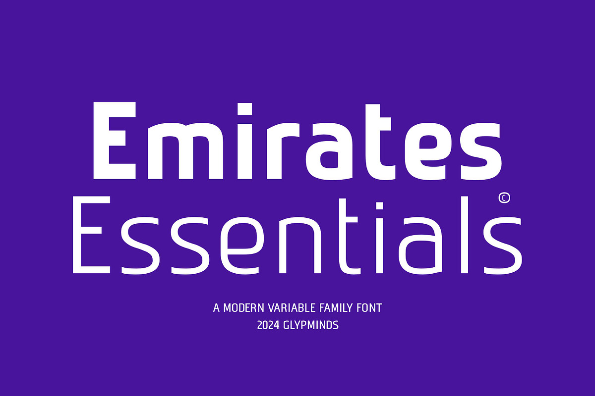 Emirates Essentials Font, a Sans Serif Font by Glyphminds Studios (Photo 1 of 10)