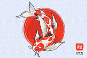 Koi Fish Vector Set, an Animal Illustration by Vecster (Thumbnail 3 of 8)