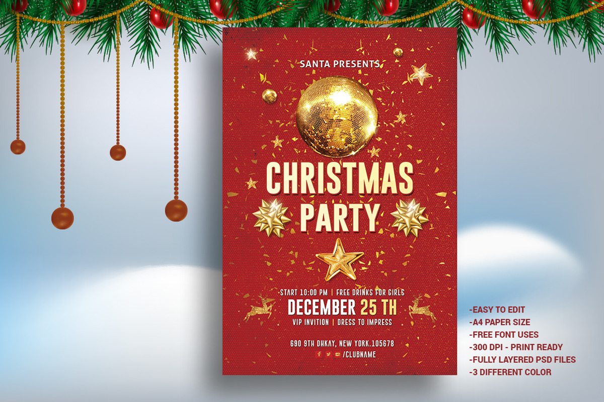 Christmas Party Flyer, a Flyer Template by deviserpark (Photo 3 of 4)