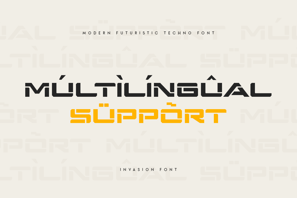 Invasion - Futuristic Techno Font, a Sans Serif Font by Hamz Studio (Photo 4 of 8)