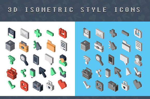 Isometric 3D Style Icons