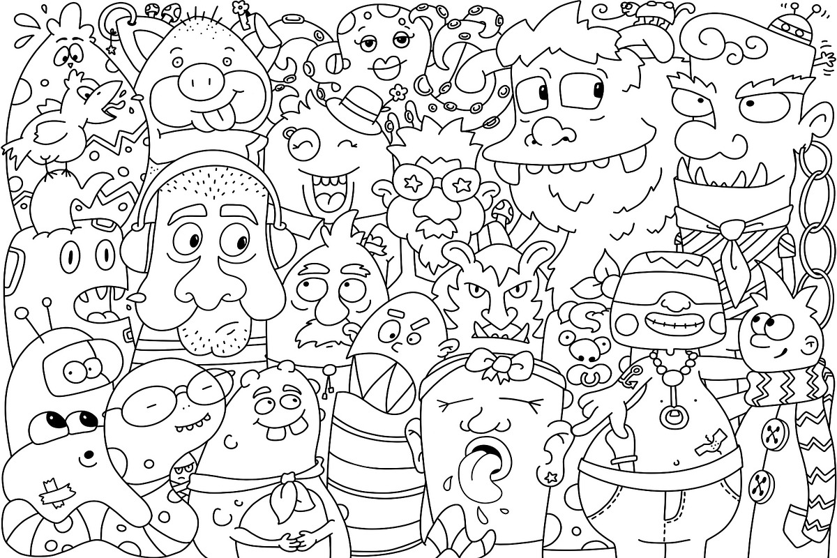 Doodle Monster - Coloring - Outlines, a Person Illustration by buntegalerie