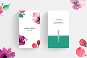 Watercolor Floral Business Card, a Business Card Template by RCDesigns (Thumbnail 1 of 2)