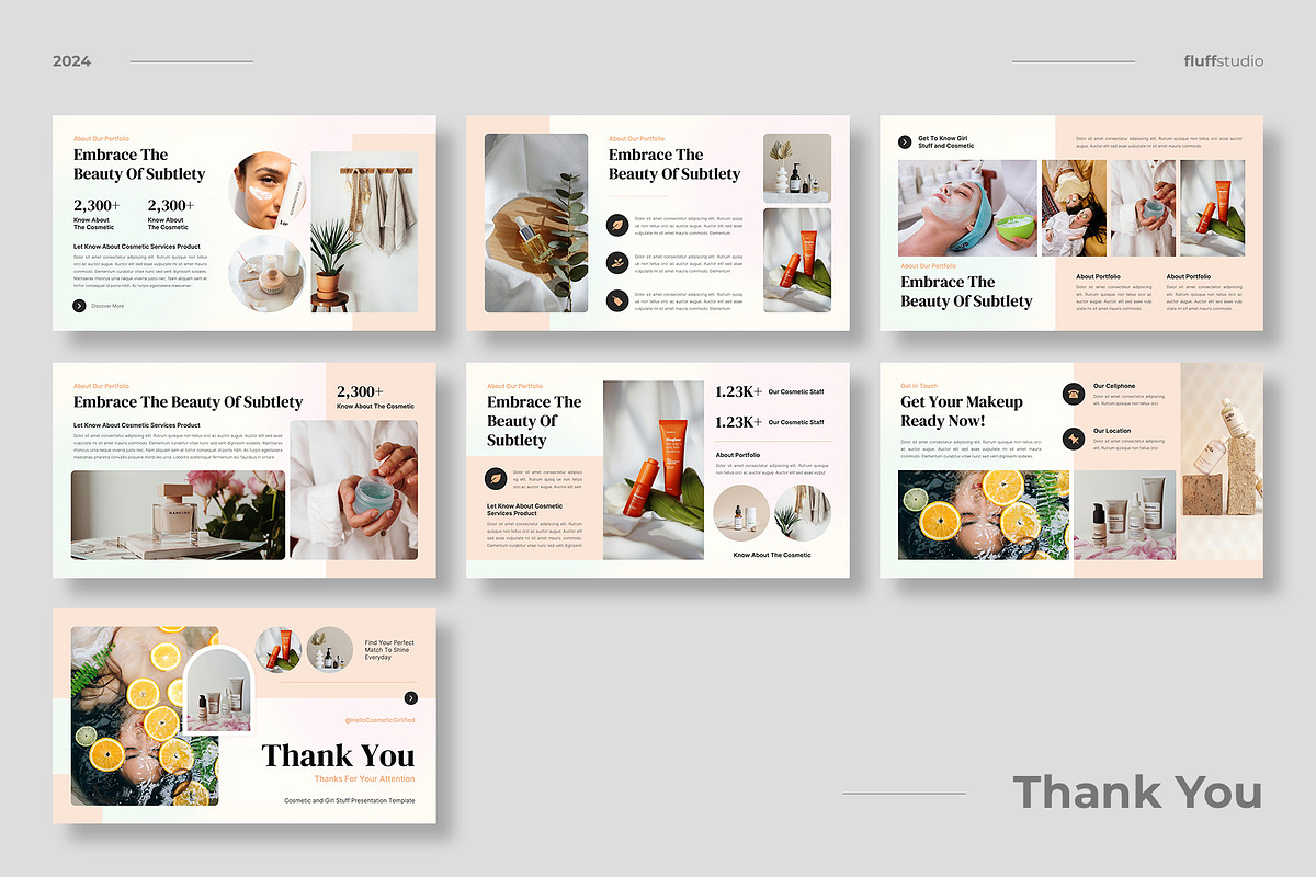 Beauty Cosmetic Google Slides, a Presentation Template by fluffstudio (Photo 4 of 4)