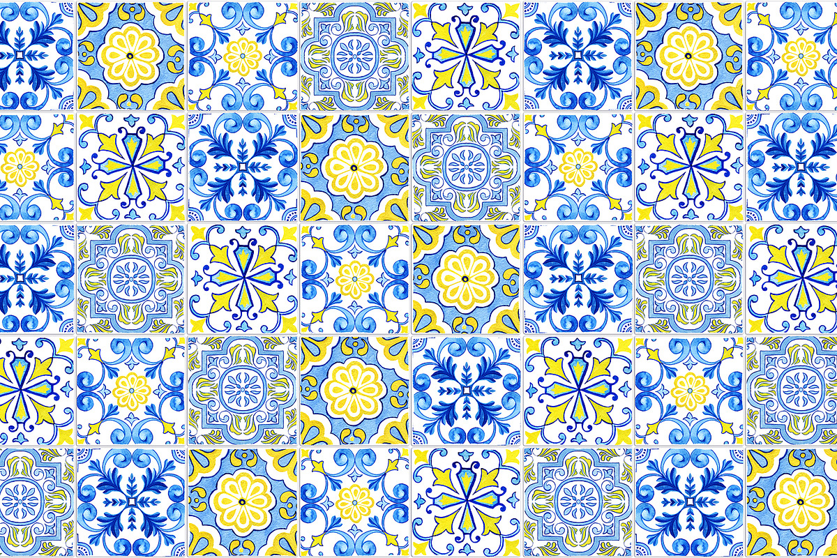 Portuguese Tiles Digital Papers Set2, a Pattern Graphic by ilonitta (Photo 5 of 11)