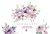 Watercolor Purple Blush Flowers, an Illustration by Feather Grace Designs (Thumbnail 3 of 9)