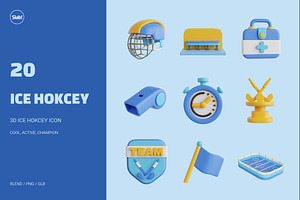 3D Ice Hockey Icon, an Object 3D Model by SLAB! Design