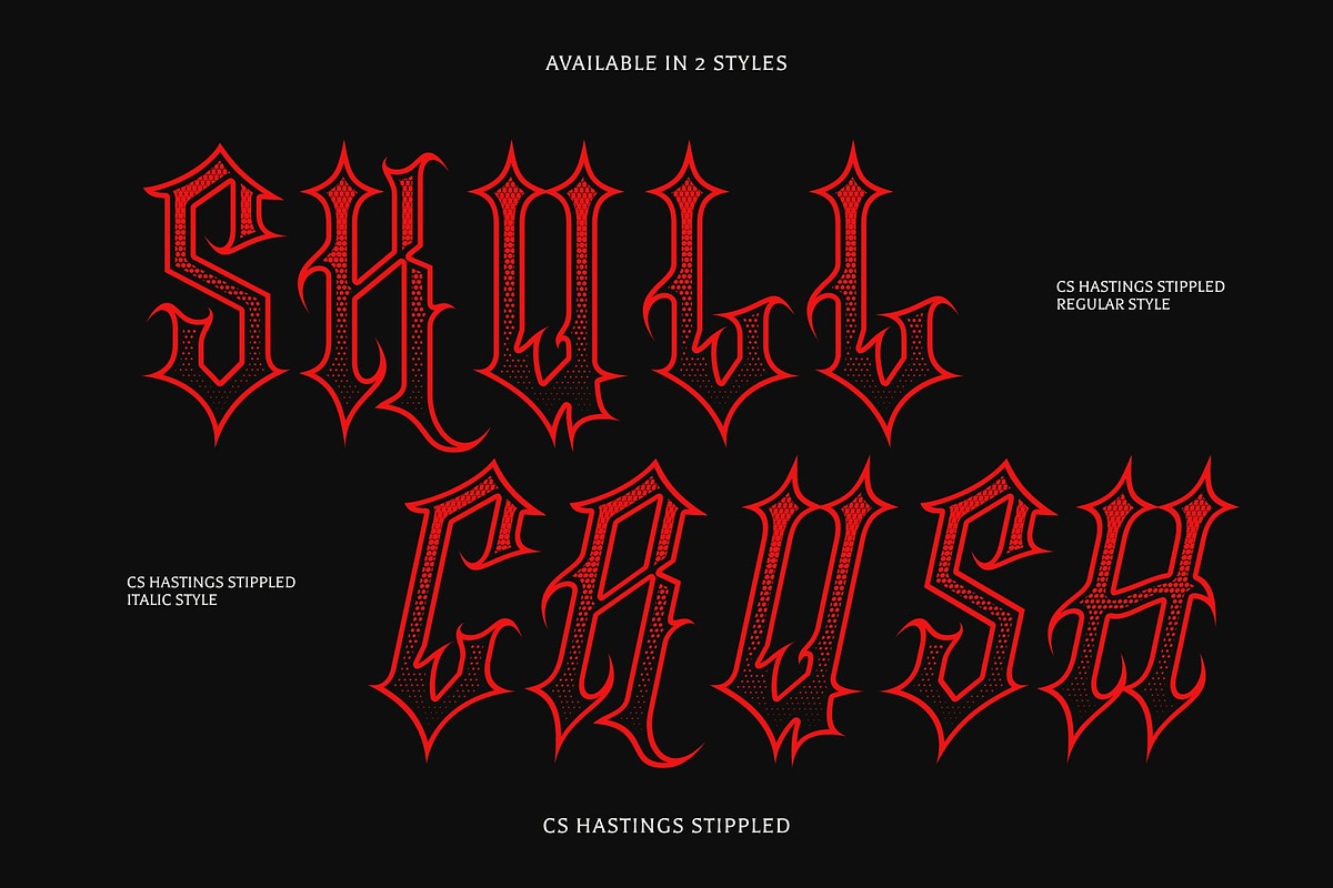 CS Hastings Stippled, a Blackletter Font by Craft Supply Co. (Photo 3 of 8)