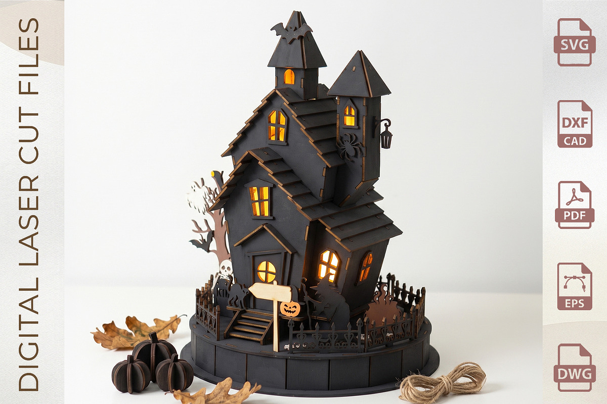 Halloween Haunted House Mansion, an Object Graphic by WoodoraCut (Photo 5 of 9)