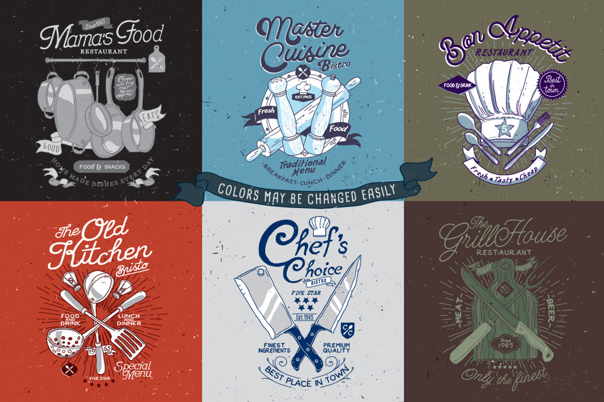 6 Vintage Cooking Badges, a Branding & Logo Template by PaperBat (Photo 3 of 5)