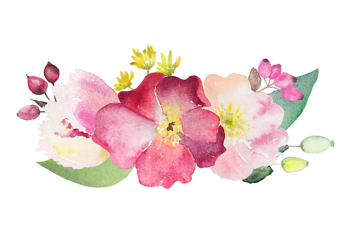 Watercolor Flowers set 3, an Illustration by GraphicRain (Photo 6 of 6)