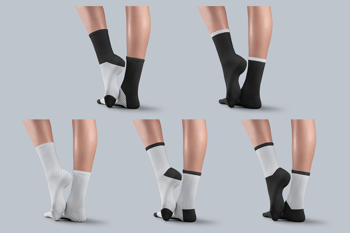 Mockups Long Socks on the Woman Legs, a Bottom Mockup by Grow Design Craft Studio (Photo 5 of 7)