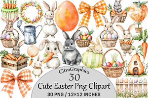 Cute Easter Clipart, an Illustration by CitraGraphics