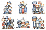 Whimsical Christmas Cat Clipart, an Illustration by Daily.Designs (Thumbnail 4 of 5)