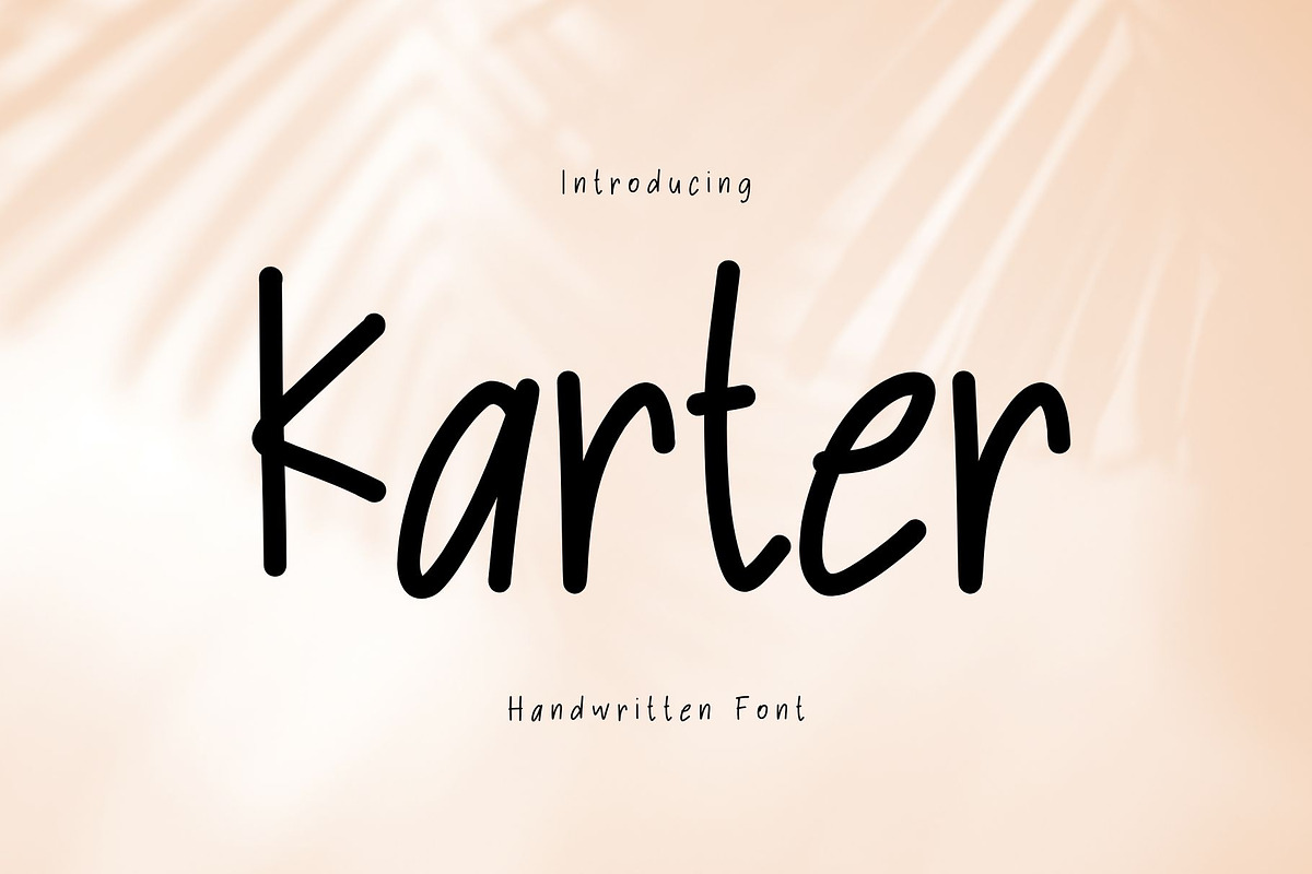 Karter is a cute handwritten font, a Handwritten Font by Brown Cupple (Photo 1 of 6)