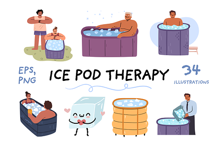 Ice Pod Clipart, Cryotherapy bath