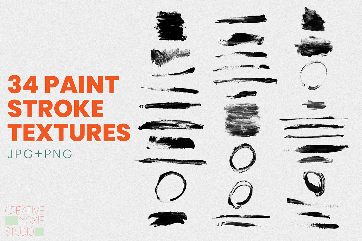 Handmade Paint Stroke Textures, a Texture Graphic by Creative Moxie Studio (Photo 1 of 6)