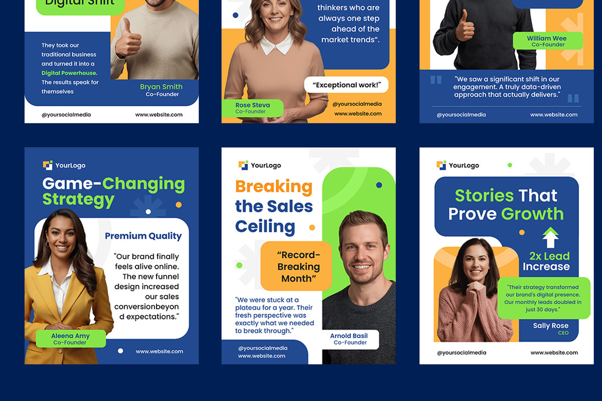 Customer Testimonials + Canva, a Social Media Template by Jiwstudio (Photo 3 of 5)