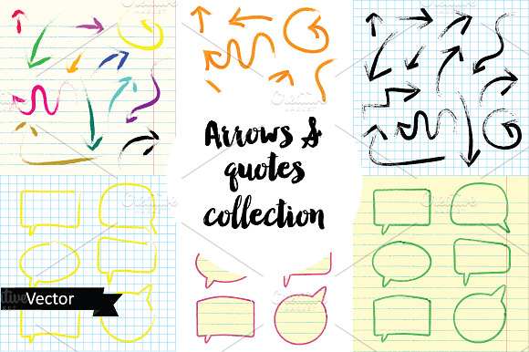 Arrows and quotes vector collection preview 6